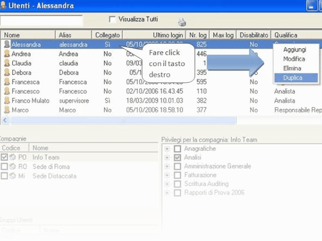 dialog duplica utente